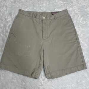 Vineyard Vines Mens‎ Beige Khaki Chino Breaker Shorts Size 34 Flat Front